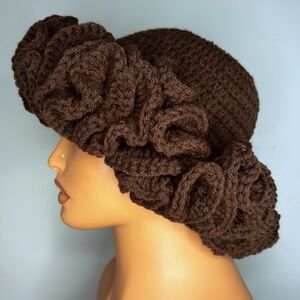 Elegant Brown Crochet Hat